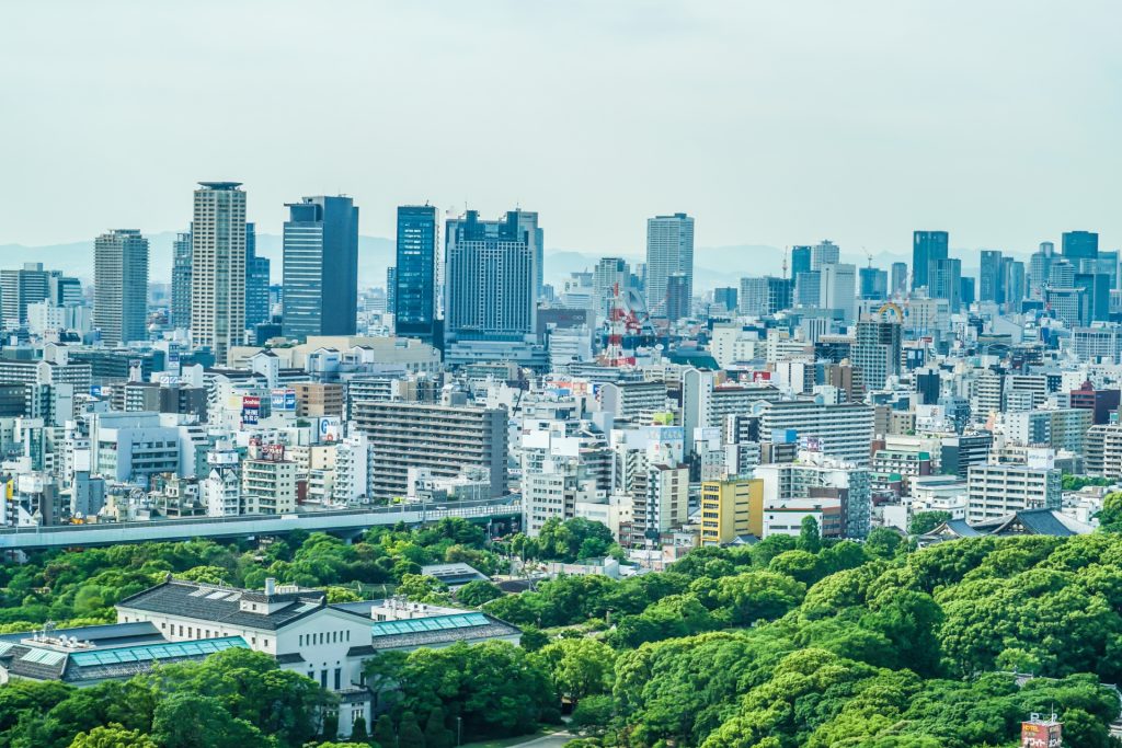 あべのハルカスからの大阪の街並みの様子