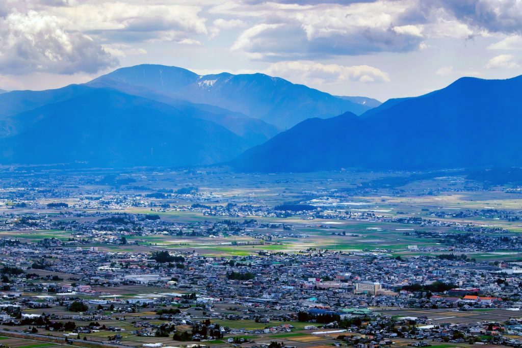 安曇野市の街なみ (長野県)の様子