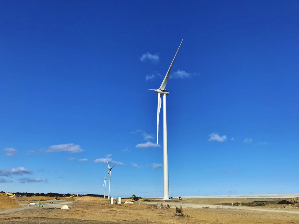 風力発電の風車万里の里風力発電所の様子