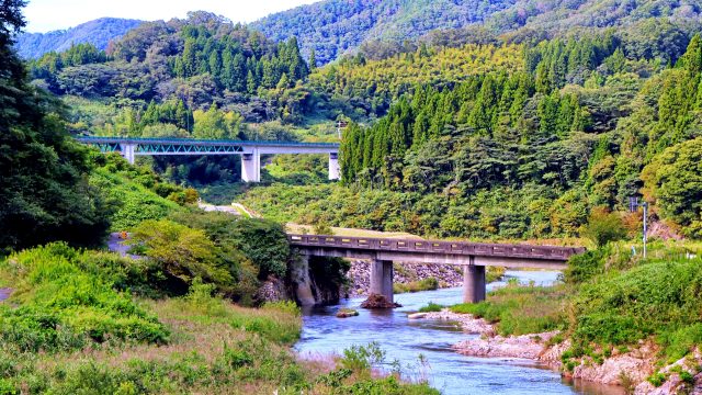 島根県飯南町の琴引山からの風景の様子