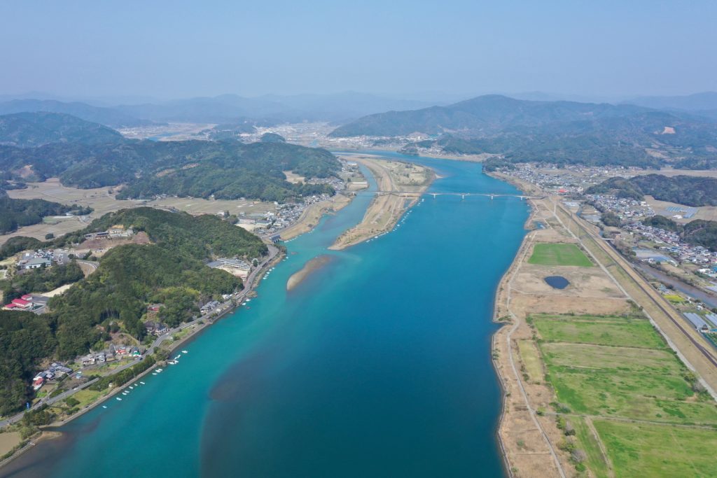 四万十川最下流の風景の様子