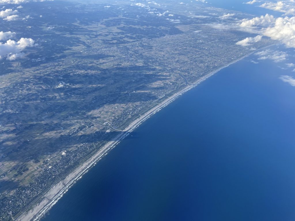 空撮 千葉県房総半島 九十九里浜の様子