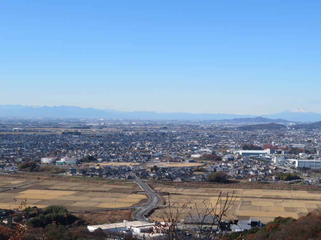 みかも山公園から佐野市街地を望むの様子
