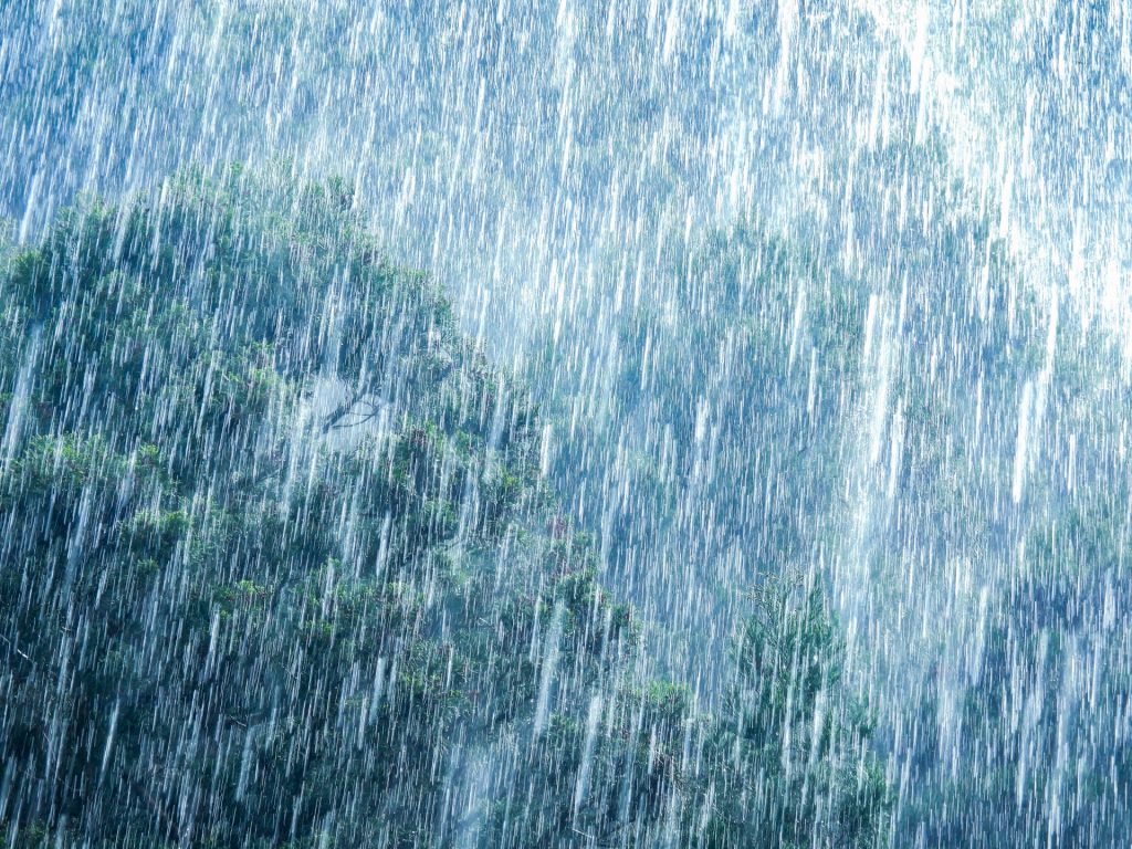 豪雨災害が起きそうなほどの超大雨の様子